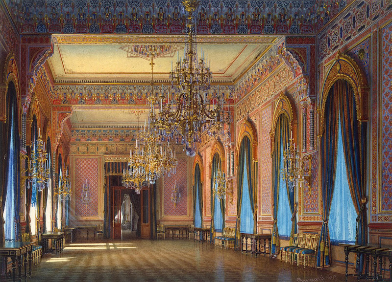 Mansion of Baron A.L. Stieglitz. The Supper-room by Luigi Premazzi - Architecture, Interiors Drawings from Hermitage Museum