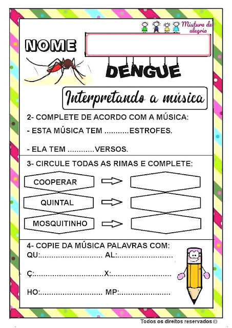 Atividades com música na educação infantil,dengue