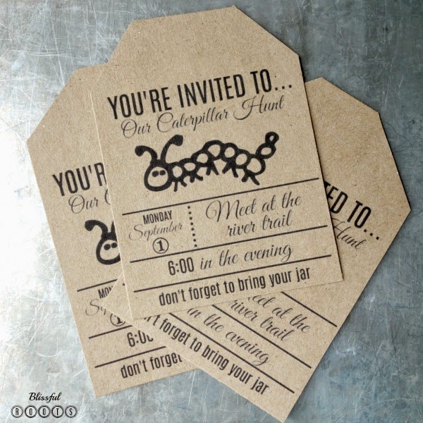 Caterpillar Hunting Invitation {Mason Jar Edition} @ Blissful Roots