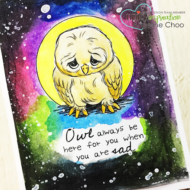 ScrappyScrappy: [NEW VIDEO] February Unity Stamp Blog Hop #scrappyscrappy #unitystampco #card #cardmaking #papercraft #craft #crafting #stamp #stamping #quicktipvideo #youtube #fwatercolor #galaxy #watercolorgalaxy #rainbowcolors #owl #gansaitambi 