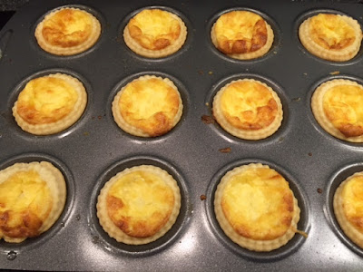 Mini Cheese and Onion Quiches straight out of the oven