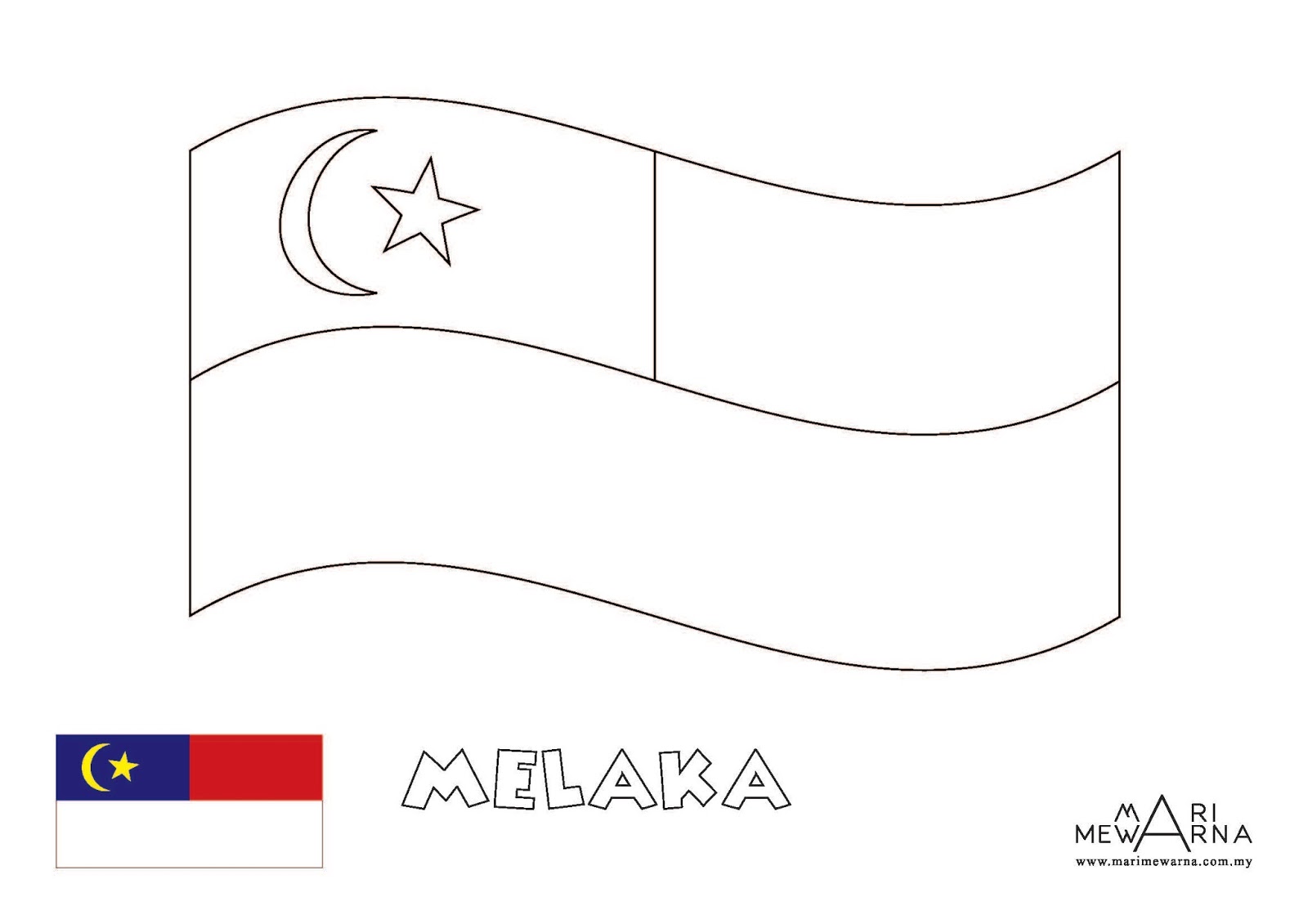 Pin Bendera Malaysia Colouring Page on Pinterest