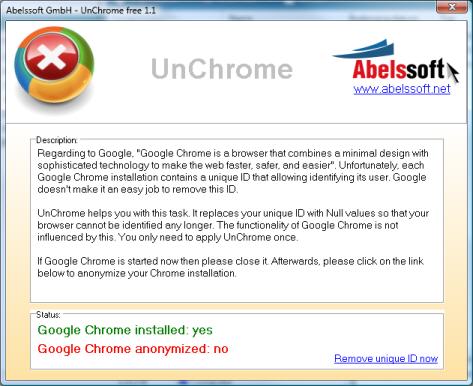 UnChrome : éliminez le mouchard de Google Chrome