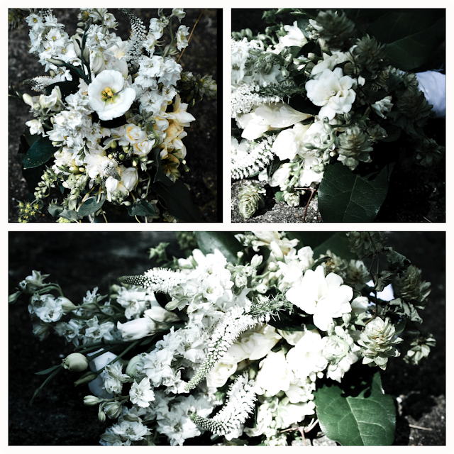 Oriole & Thistle white freesia bouquet