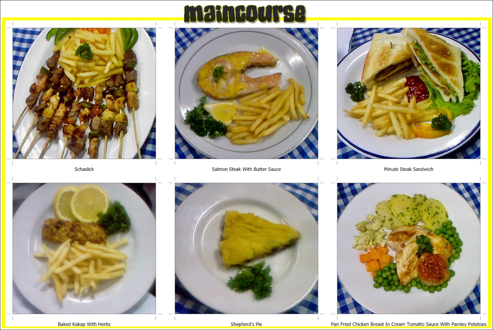 Makanan Kontinental: Hidangan Maincourse