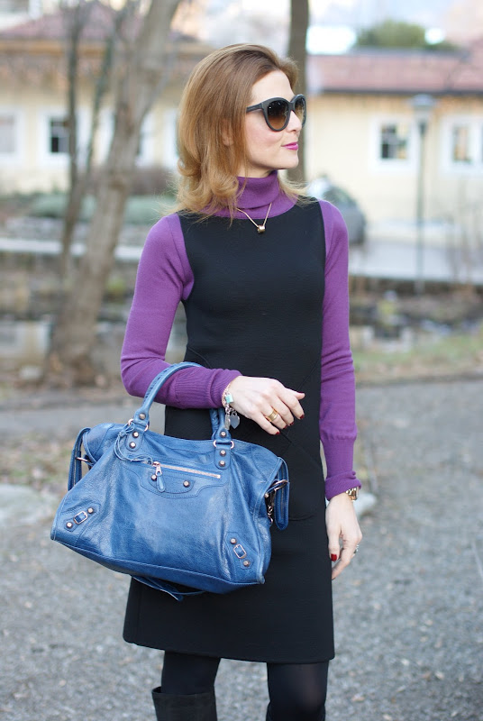 wool dress, Fashion and Cookies, Balenciaga bag