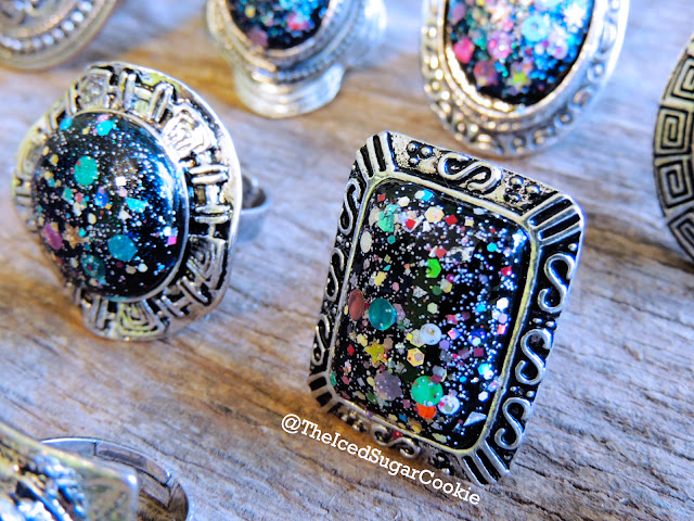 Glitter Bomb Fashion Rings, Rings, Fashion Rings, The Iced Sugar Cookie, Jewelry, Boho Rings, Glitter Rings, Statement Rings, Galaxy Rings, 