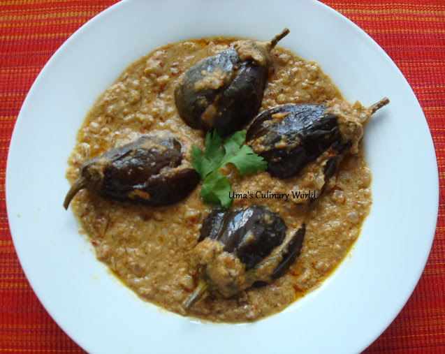 bharleli vaangi or stuffed baby brinjals