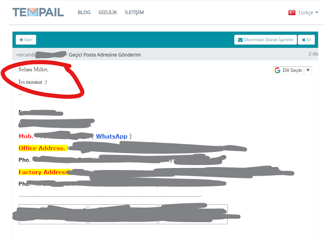 Tek Kullanımlık Mail (Geçici Mail) / Temp Mail