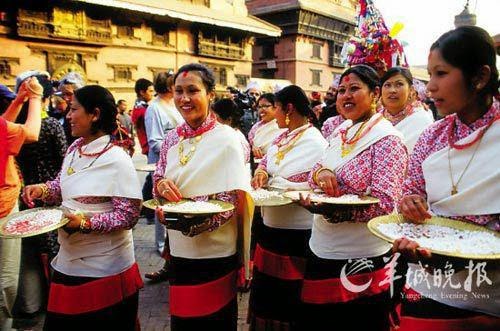 Nepalese Festival Time Faith Poor And Happy