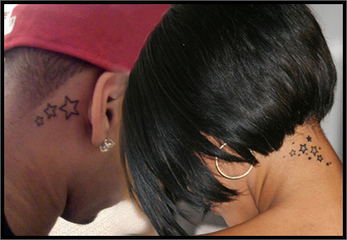 girlfriend Behind ear star tattoo design Tribal Tattoos Behind The Ear star