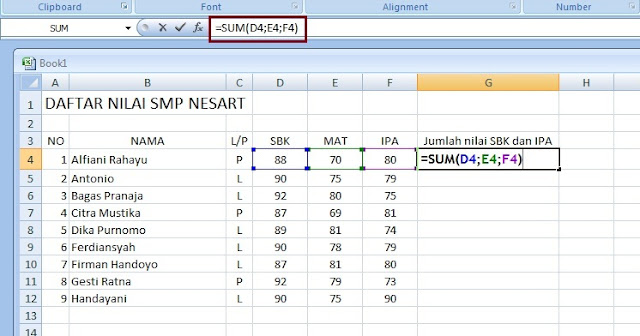  Cara Menjumlahkan Nilai dengan MS Excel