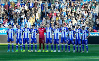 DEPORTIVO ALAVÉS. Temporada 2019-20. Lucas Pérez, Aleix Vidal, Laguardia, Ximo Navarro, Pacheco, Rodrigo Ely, Manu García, Joselu, Wakaso, Rubén Duarte y Luis Rioja. DEPORTIVO ALAVÉS 1 REAL BETIS BALOMPIÉ 1. 05/01/2020. Campeonato de Liga de 1ª División, jornada 19. Vitoria, Álava, estadio de Mendizorroza (17.689 espectadores). GOLES: 1-0: 14’, Aleix Vidal. 1-1: 55’, Emerson.