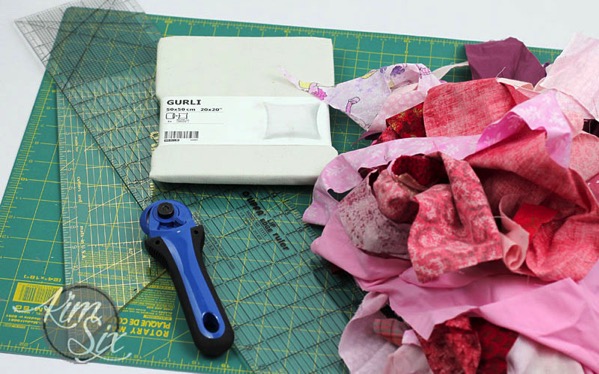 Using scraps for valentines pillow