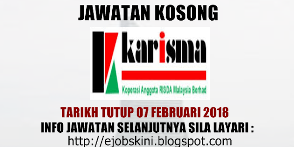 Jawatan Kosong Koperasi Anggota RISDA Malaysia Berhad - 07 Februari 2018