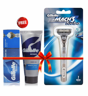 Gillette Mach3 Razor Turbo + Shaving Gel Free Worth Rs. 30 At Rs. 111