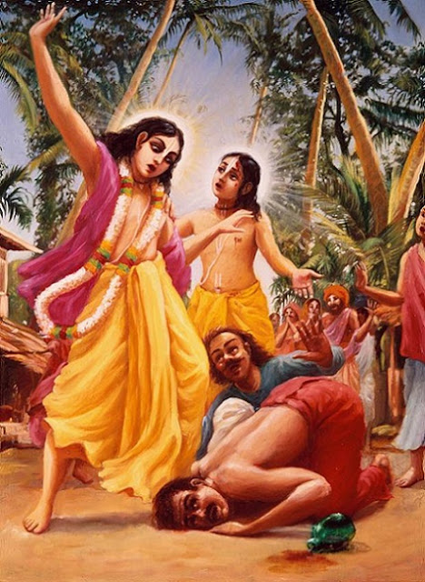 Lord Nityananda Begs Lord Caitanya to Spare Jagai and Madhai