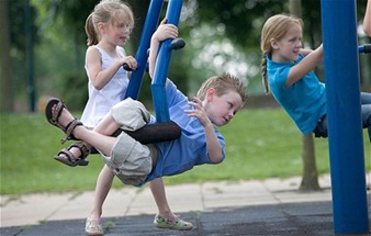 children playing outside