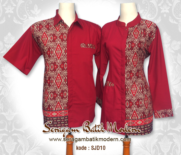 10 Model  Baju  Batik  Kantor Kombinasi  Polos  Terkini 1000 