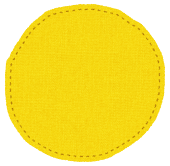 丸い布のイラスト「黄色」