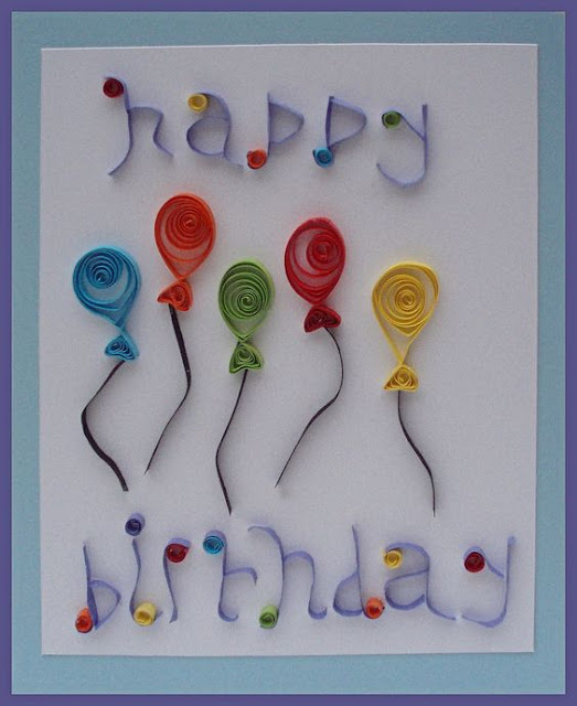 handmade paper quilling birthday card