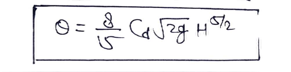 Rectangular Notch or Shesporested Weir Formula