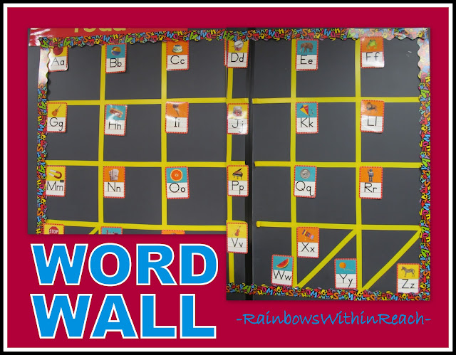 photo of: Word Wall Structure Awaits Words Being Added