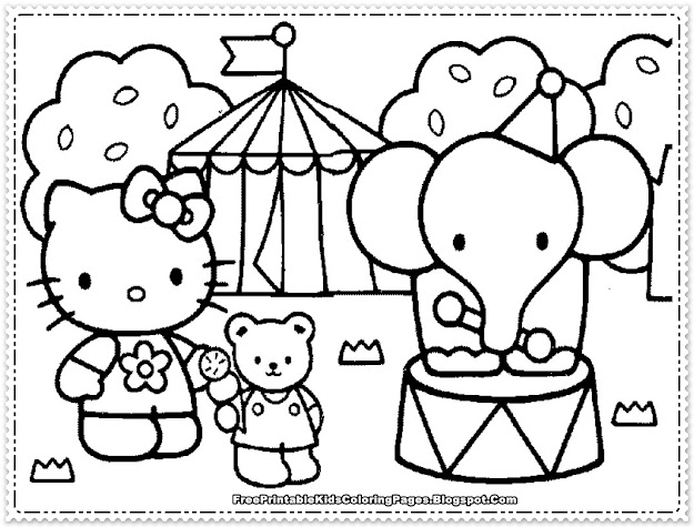 Christmas Hello Kitty Coloring Pages For Kids Printable Free