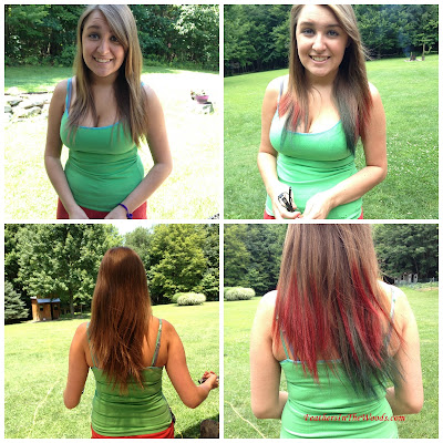 red hair color dip dye