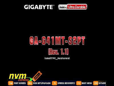 Gigabyte GA-G41MT-S2PT (Rev. 1.1) NVMe M.2 SSD BOOTABLE+XEON BIOS MOD
