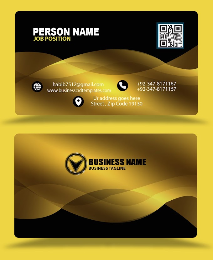 Golden black color business card design eps psd free download