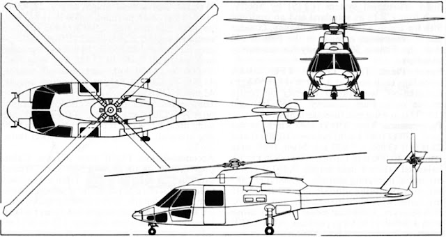 Sikorsky S-75 Threeview drawing