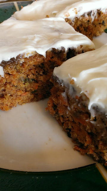 carrot cake cut in individual portions