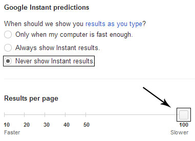 results per page