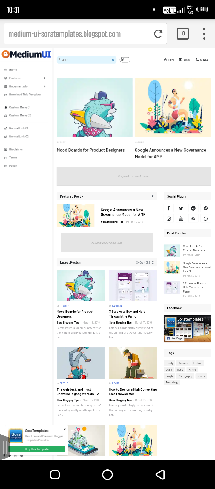 Medium Ui Blogger Template premium and responsive blogger template in 2020