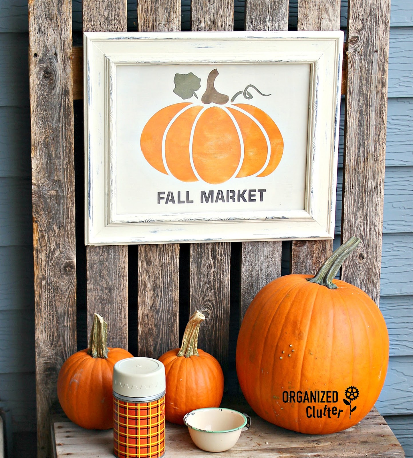 DIY Fall Wall Decor With Old Sign Stencils - Organized Clutter
