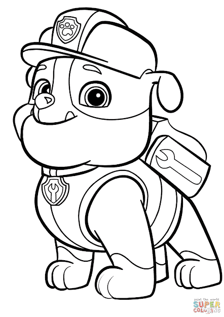  Print Everest Paw Patrol Coloring Pages Rubble With Paw Patrol Rubble  Page 