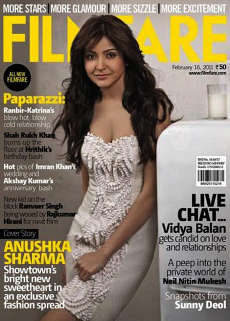 Anushka Sharma on Filmfare Magazine Cover - February 2011