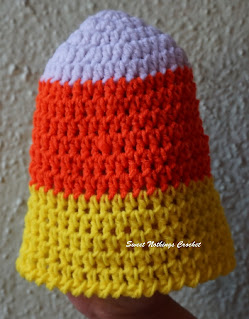 Candy corn crochet preemie baby cap - free crochet pattern from Sweet Nothings Crochet