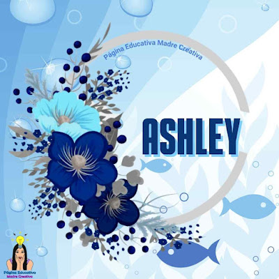 Pin Nombre Ashley para imprimir gratis GAFETE