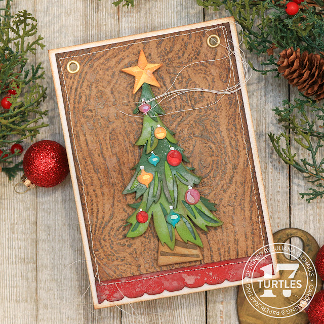 Christmas Banner by Juliana Michaels featuring Tim Holtz Sizzix Christmas 2023 Trim A Tree and Woodgrain