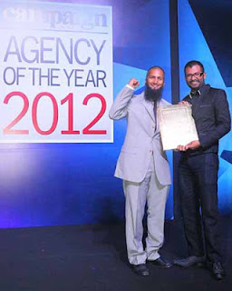 Best Agency in South Asia - Murtaza and Subhash collecting the Gold Award in Singapore!