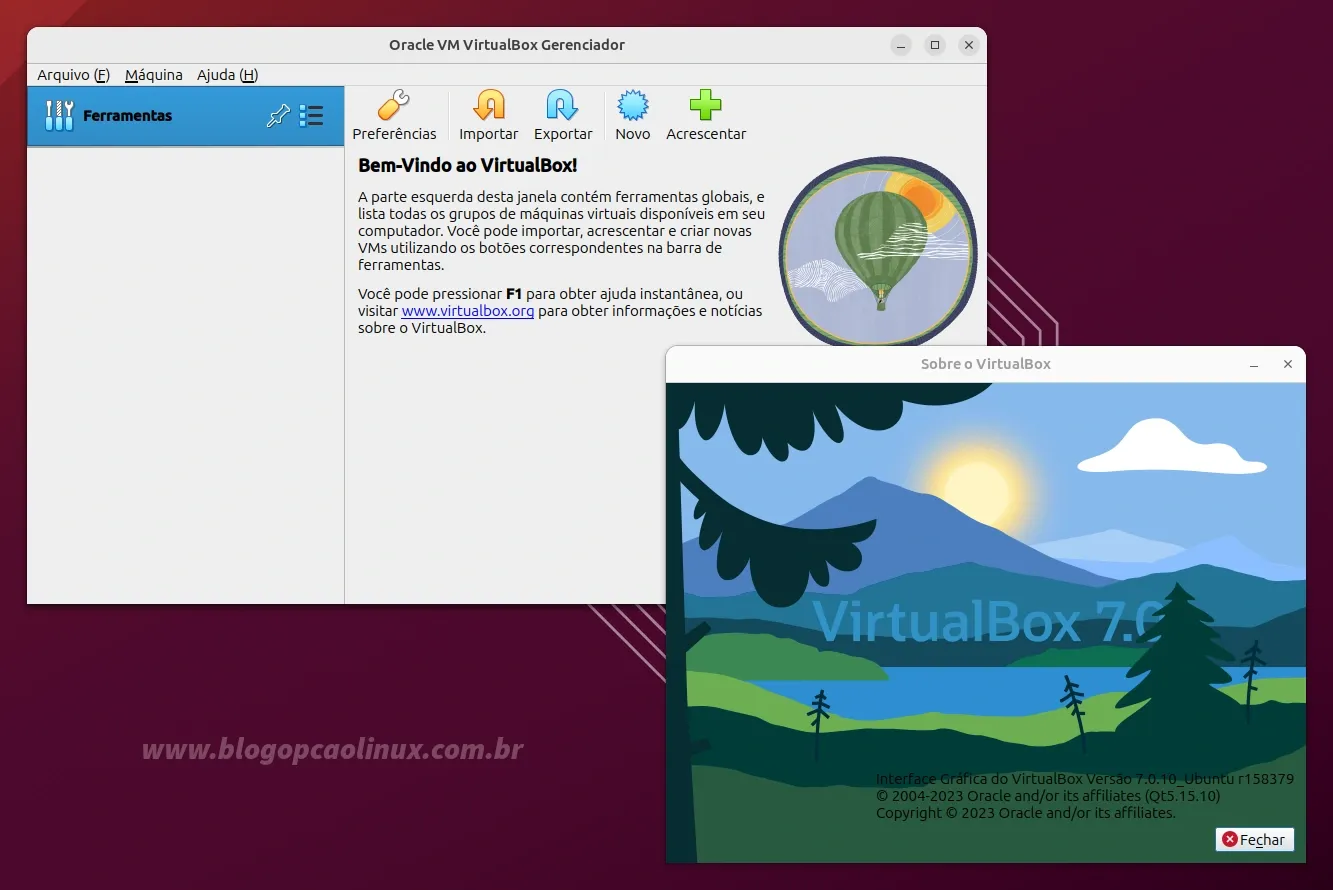 Como instalar o Oracle VM VirtualBox no Ubuntu 23.10 (Mantic Minotaur)