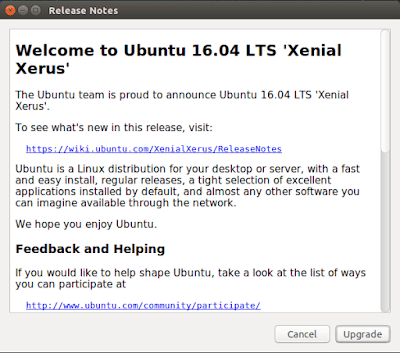  bahwasanya sudah dirilis oleh Canonical dari tanggal  Cara Upgrade Ubuntu 14.04 ke 16.04 LTS (Xenial Xerus)