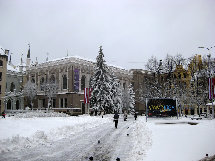 Līvu square in winter