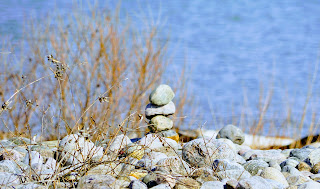 Rocks on the shore of Lake Ontario.