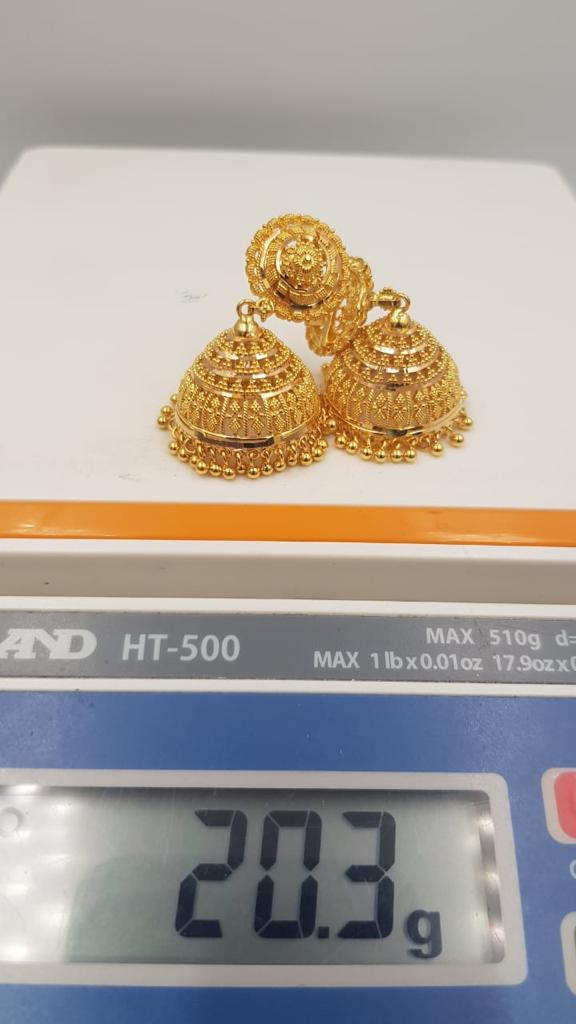 jhumka design in gold,new jhumka design gold,latest gold jhumka designs, gold jhumka,antique jhumka designs, temple jhumkas, Beautiful Gold Earrings pinjada,gold ear studs designs,fancy gold earrings designs,fancy jhumka designs, Samanta Jewellers Designs