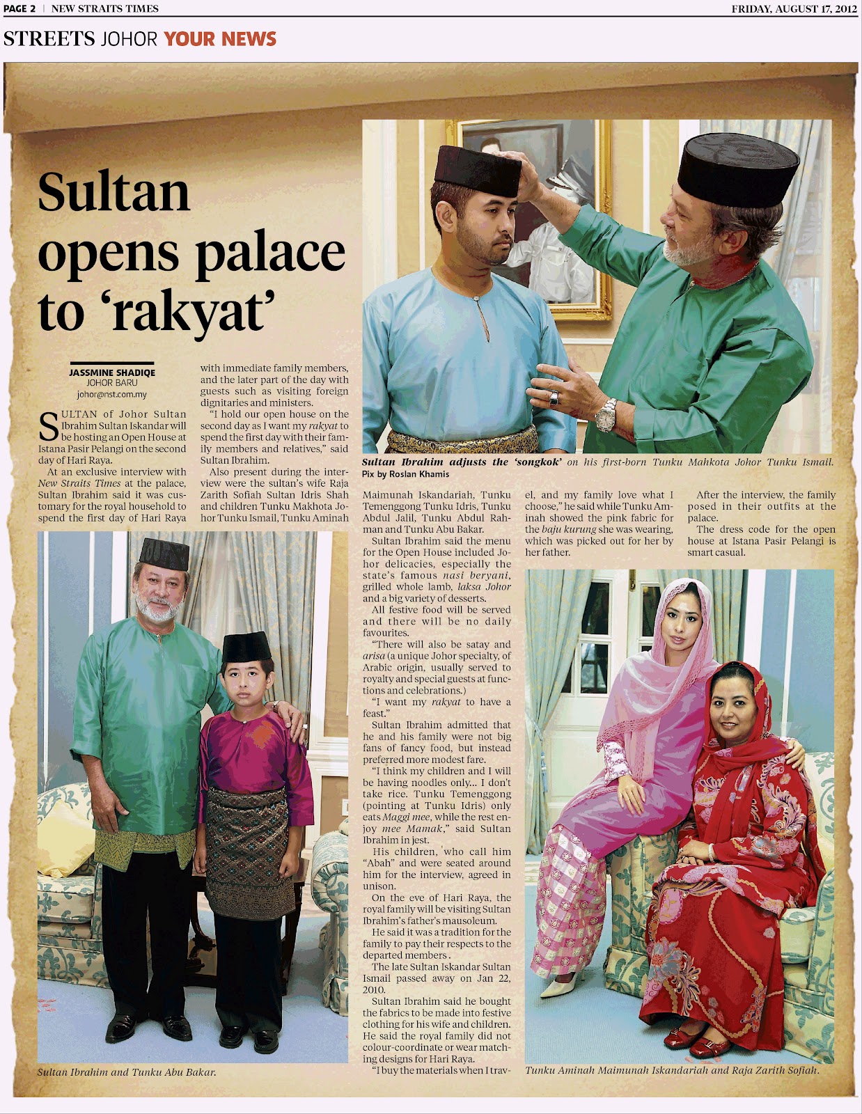 Ucapan Selamat Hari Raya Daripada Tuanku Sultan Johor 