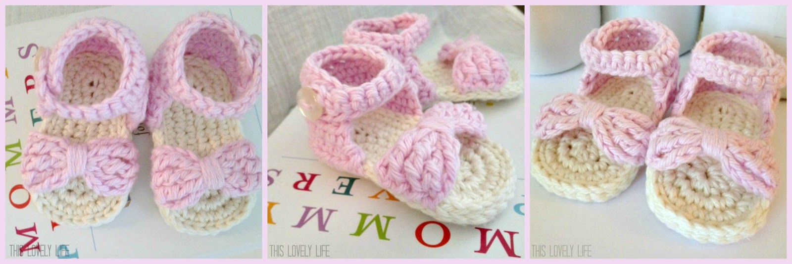 Bow Front Crochet Baby Sandals