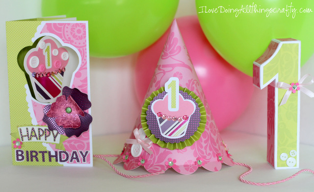 DIY Party Hat, Birthday Card and 3D Number Keepsake | Olivia's 1st Bday Party | SVGCuts